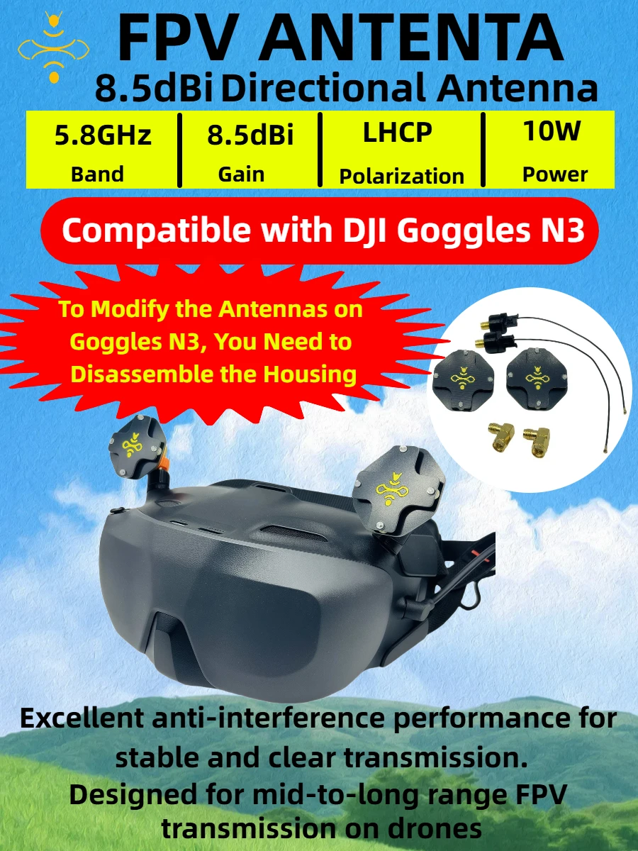 Fpv Drone Goggles - 8.5dBi LHCP FPV Patch Antenna for