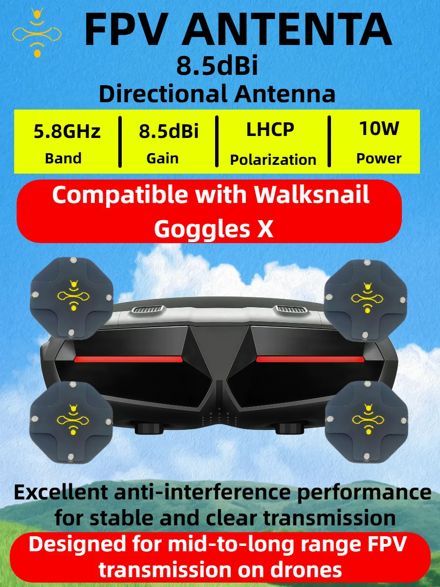 8.5dBi High Gain LHCP 5.8GHz D - Fpv Drone Goggles ulasan dan harga