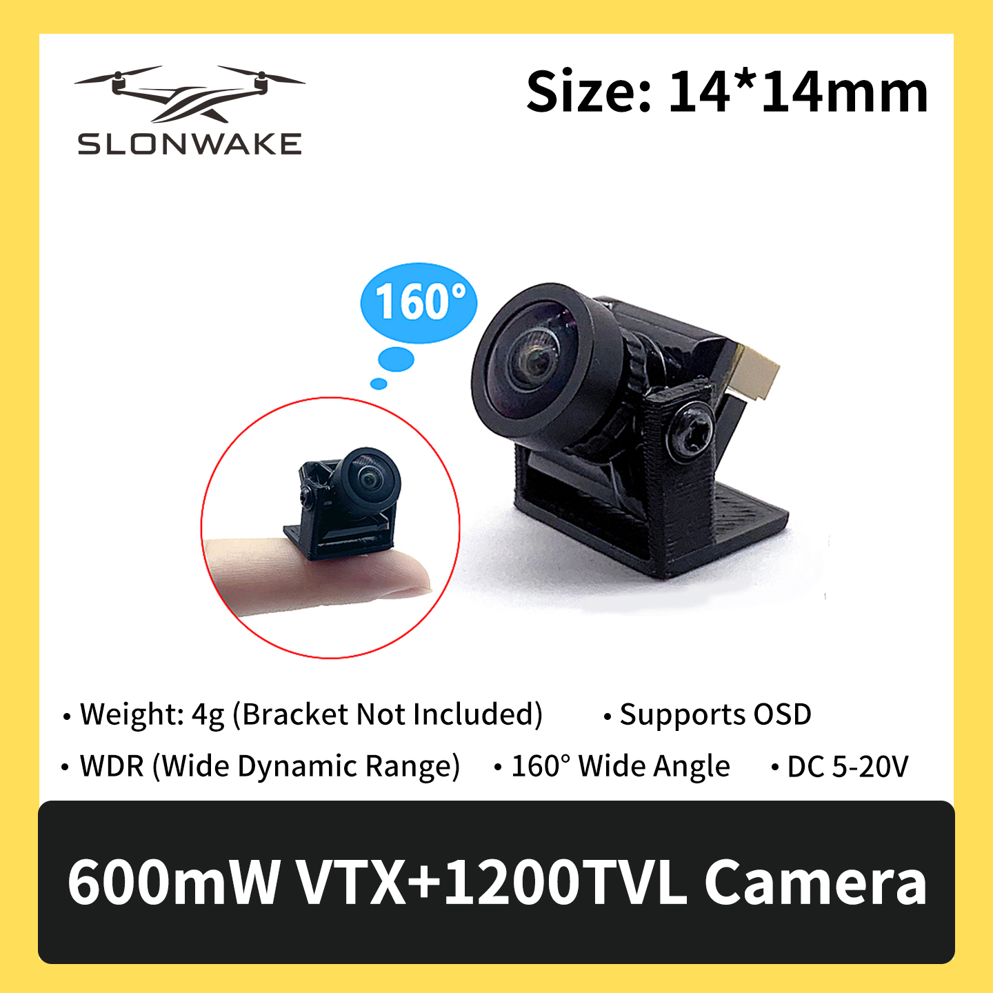 SLONWAKE 5.8G 600mW 7-24V FPV  - Fpv Drone Camera ulasan dan harga