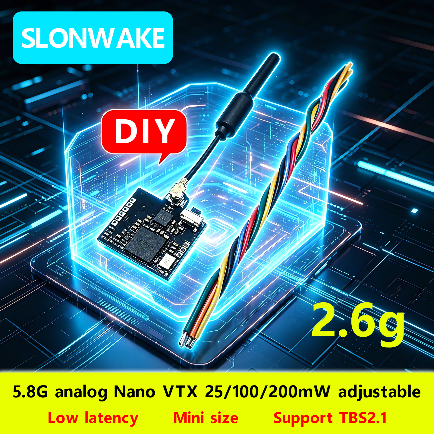 SLONWAKE Nano 5.8G 48CH 200mW  - Fpv Drone Vtx ulasan dan harga