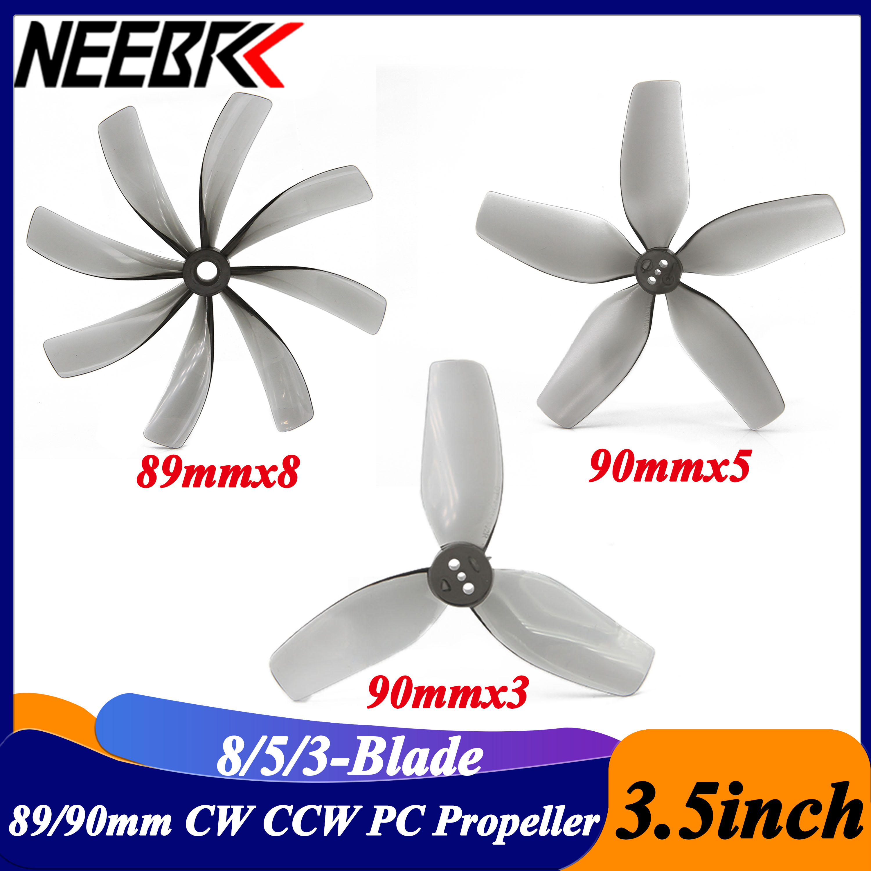 2Pairs 3.5inch 89x8 90x5 90x3  - Fpv Drone Quadcopter ulasan dan harga