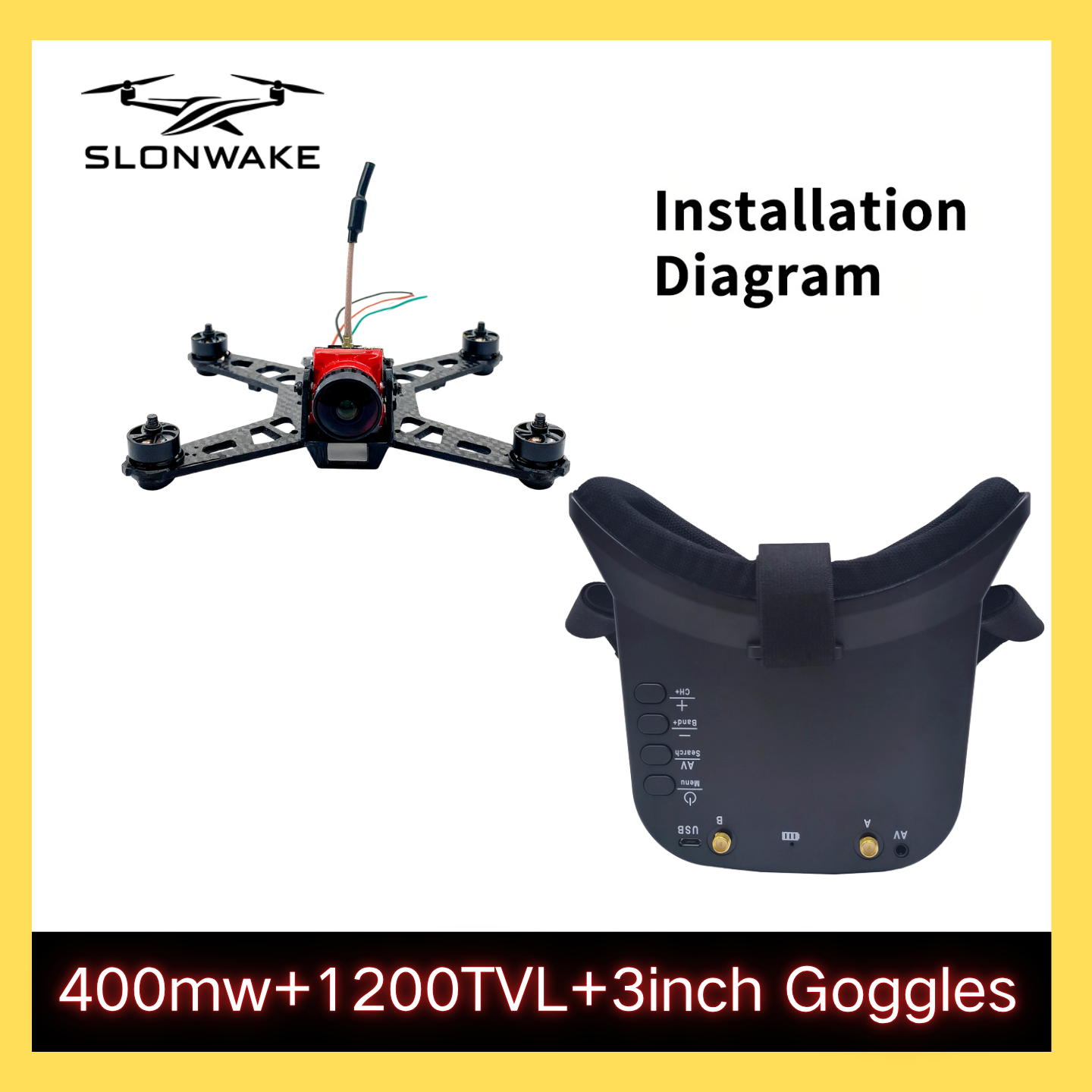 SLONWAKE 5.8G 48CH FPV 400mw V - Fpv Drone Camera ulasan dan harga